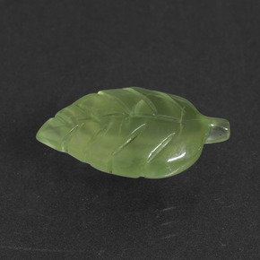 5.83 ct Green Prehnite Stone, Natural Prehnite in Carved Leaf Shape for Sale