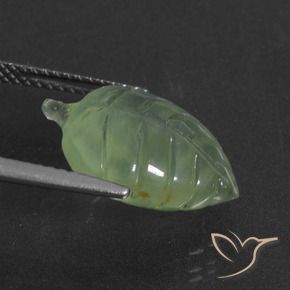 Prehnite Gemstone in 16.2 x 11.4 mm Size for Sale, Prehnite Stone in Very Light Green Color