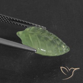 Prehnite Gemstone in 15 x 10 mm (calibrated) Size for Sale, Prehnite Stone in Yellowish Green Color