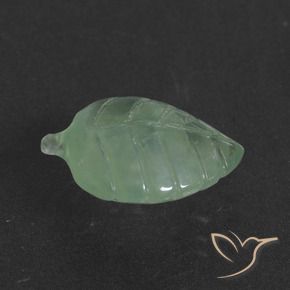 4.92 ct Green Prehnite Stone, Natural Prehnite in Carved Leaf Shape for Sale