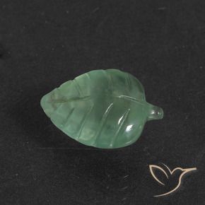 4.67 ct Green Prehnite Stone, Natural Prehnite in Carved Leaf Shape for Sale