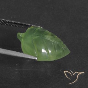 Prehnite Gemstone in 14.9 x 11.2 mm Size for Sale, Prehnite Stone in Medium Green Color