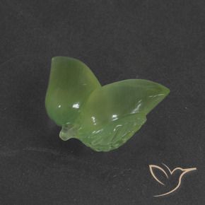 11.48 ct Green Prehnite Stone, Natural Prehnite in Carved Fruit Shape for Sale
