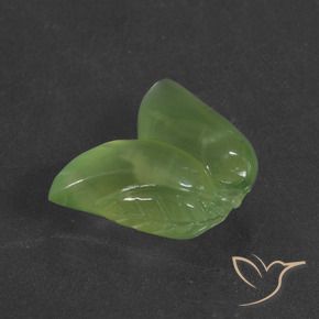 14.66 ct Green Prehnite Stone, Natural Prehnite in Carved Fruit Shape for Sale