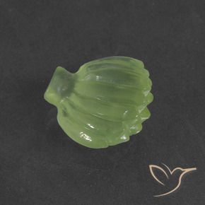 10.71 ct Green Prehnite Stone, Natural Prehnite in Carved Fruit Shape for Sale