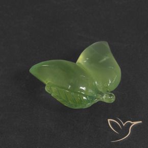 12.52 ct Green Prehnite Stone, Natural Prehnite in Carved Fruit Shape for Sale