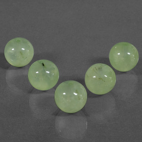 47.79 ctw Green Prehnite Stones, Natural Prehnite in Drilled Sphere Shape for Sale