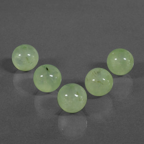 Prehnite Gemstones in 10.6 mm Size for Sale, Prehnite Stones in Green Color