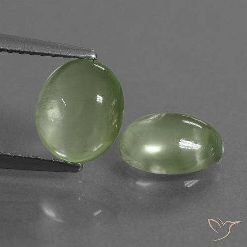 2.85ctw Natural Light Green Prehnite, Oval, Transparent