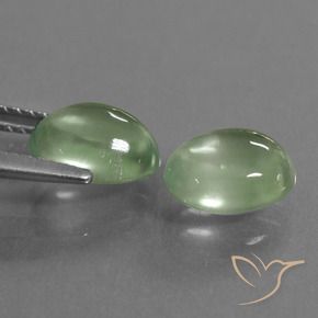Prehnite Gemstones in 8.5 x 7 mm Size for Sale, Prehnite Stones in Light Pear Green Color