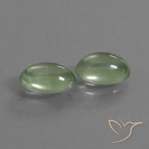 2.63 ctw Green Prehnite Stones, Natural Prehnite in Oval Cabochon Shape for Sale