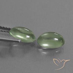 Prehnite Gemstones in 8 x 6 mm (calibrated) Size for Sale, Prehnite Stones in Yellowish Green Color