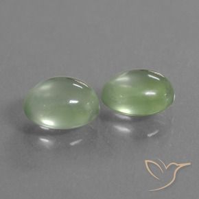 3.79 ctw Green Prehnite Stones, Natural Prehnite in Oval Cabochon Shape for Sale