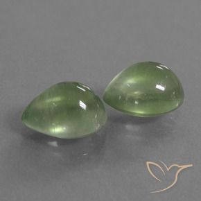 4.45 ctw Green Prehnite Stones, Natural Prehnite in Pear Cabochon Shape for Sale