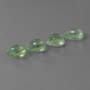 5.10 ctw Green Prehnite Stones, Natural Prehnite in Pear Cabochon Shape for Sale