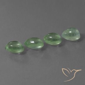 7.48 ctw Green Prehnite Stones, Natural Prehnite in Pear Cabochon Shape for Sale