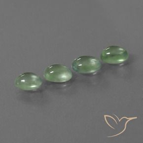 4.14 ctw Green Prehnite Stones, Natural Prehnite in Oval Cabochon Shape for Sale