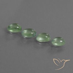 Prehnite Gemstones in 7.1 x 5.5 mm Size for Sale, Prehnite Stones in Light Yellow Green Color
