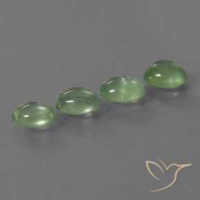 5.77 ctw Green Prehnite Stones, Natural Prehnite in Oval Cabochon Shape for Sale