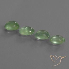 Prehnite Gemstones in 8 x 6 mm (calibrated) Size for Sale, Prehnite Stones in Light Yellow Green Color