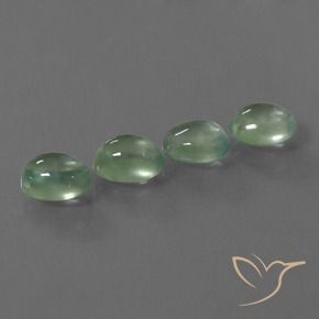 5.83 ctw Green Prehnite Stones, Natural Prehnite in Oval Cabochon Shape for Sale