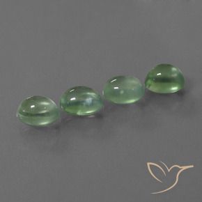 7.80 ctw Green Prehnite Stones, Natural Prehnite in Oval Cabochon Shape for Sale
