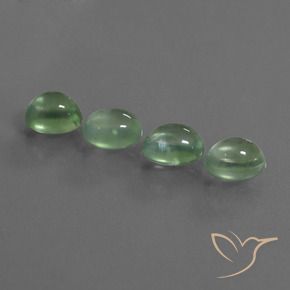 Prehnite Gemstones in 8.1 x 6.6 mm Size for Sale, Prehnite Stones in Warm Green Color