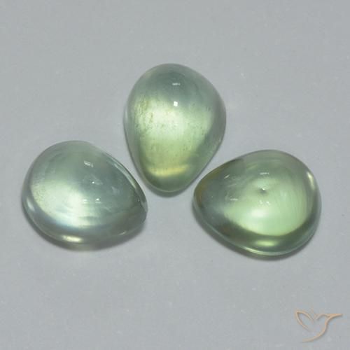 3.64ctw Natural Very Light Green Prehnite, Pear Shape, Transparent