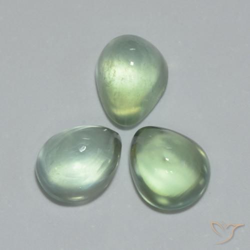 Prehnite Gemstones in 7.2 x 5.6 mm Size for Sale, Prehnite Stones in Very Light Green Color