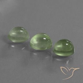 4.94 ctw Green Prehnite Stones, Natural Prehnite in Oval Cabochon Shape for Sale
