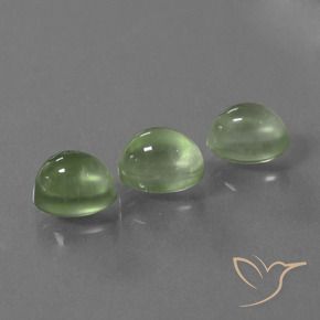 Prehnite Gemstones in 7.5 x 5.2 mm Size for Sale, Prehnite Stones in Yellow Green Color