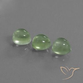 3.59 ctw Green Prehnite Stones, Natural Prehnite in Round Cabochon Shape for Sale