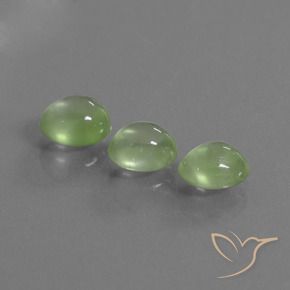 Prehnite Gemstones in 7.2 x 6.2 mm Size for Sale, Prehnite Stones in Yellowish Green Color
