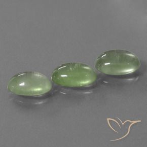 4.67 ctw Green Prehnite Stones, Natural Prehnite in Oval Cabochon Shape for Sale