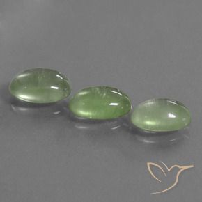 Prehnite Gemstones in 9 x 6 mm (calibrated) Size for Sale, Prehnite Stones in Yellowish Green Color