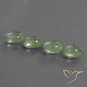Prehnite Gemstones in 9 x 7 mm (calibrated) Size for Sale, Prehnite Stones in Yellow Green Color