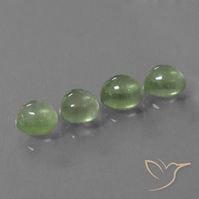 Prehnite Gemstones in 7.4 x 7 mm Size for Sale, Prehnite Stones in Pear Green Color