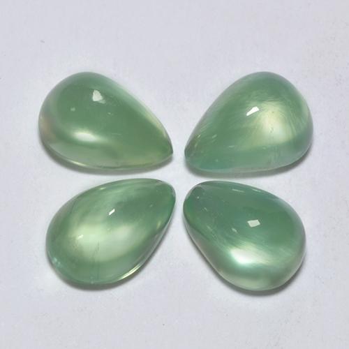 Verde claro Prehnite Gema - 1.6ct Cabujón Pera (ID: 449686)