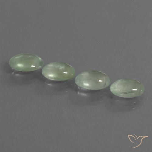 6.00ctw Natural Pale Pear Green Prehnite, Oval, Transparent
