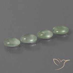6.00 ctw Green Prehnite Stones, Natural Prehnite in Oval Cabochon Shape for Sale