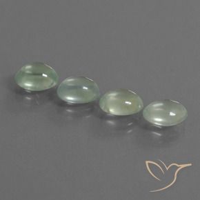 6.19 ctw Green Prehnite Stones, Natural Prehnite in Oval Cabochon Shape for Sale