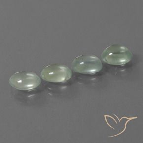 Prehnite Gemstones in 8.3 x 6.7 mm Size for Sale, Prehnite Stones in Very Light Green Color