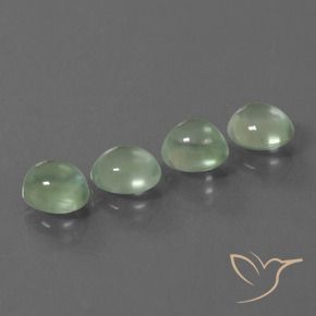 5.96 ctw Green Prehnite Stones, Natural Prehnite in Oval Cabochon Shape for Sale