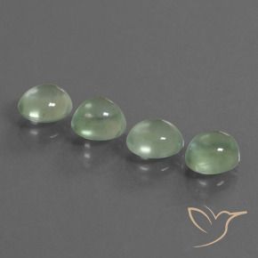 Prehnite Gemstones in 7.2 x 6.6 mm Size for Sale, Prehnite Stones in Light Yellow Green Color