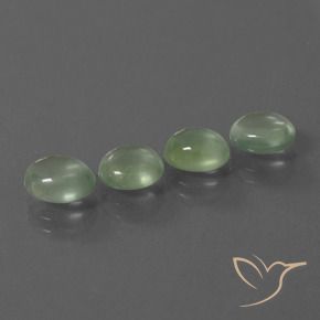 5.54 ctw Green Prehnite Stones, Natural Prehnite in Oval Cabochon Shape for Sale