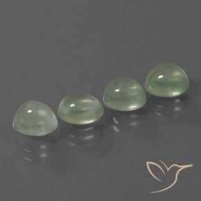 6.64 ctw Green Prehnite Stones, Natural Prehnite in Oval Cabochon Shape for Sale