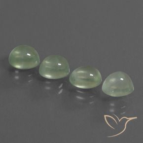 Prehnite Gemstones in 7.3 x 6.3 mm Size for Sale, Prehnite Stones in Pale Green Color