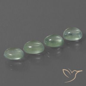 5.00 ctw Green Prehnite Stones, Natural Prehnite in Oval Cabochon Shape for Sale