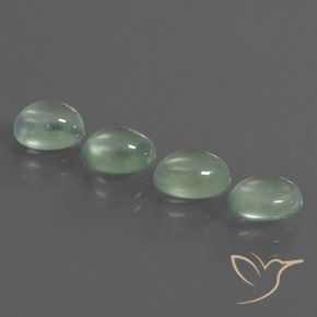 Prehnite Gemstones in 7.3 x 5.7 mm Size for Sale, Prehnite Stones in Light Yellow Green Color