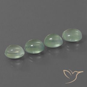 8.87 ctw Green Prehnite Stones, Natural Prehnite in Oval Cabochon Shape for Sale